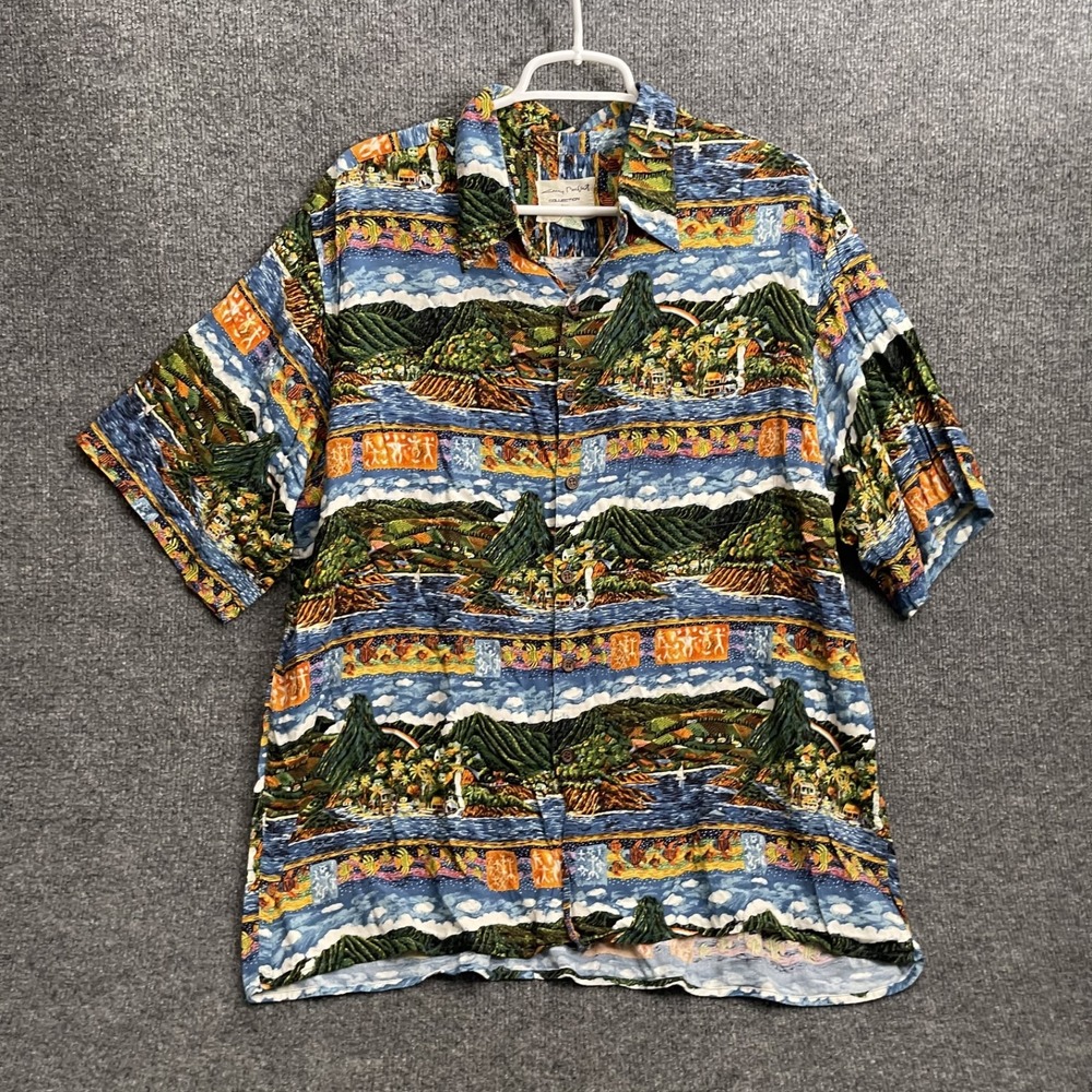 Reyn Spooner Guy Buffet Gogh Hole Hawaiian Shirt Mens Sz XL Cotton Kapalua VTG